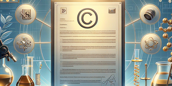 Visual representation of protecting publishing rights, featuring elements like documents, copyright symbols, and academic settings