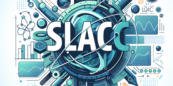 Illustration featuring the text 'SLAC' in a modern design, representing SLAC Scientific Publications